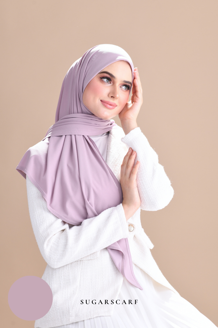 Claudia Triangle Style (Semi Instant Hijab) (Liliac)