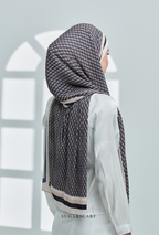 (SAMPLE) ( Full Wide Pleats Shawl ) Classy Monogram (BitterSweet-Almond London)