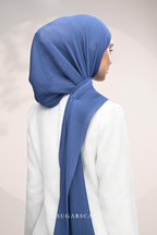 (SAMPLE) ( Full Wide Pleats Shawl ) Elegant Folds Everyday Ironless Pleats Shawl ( Semporna )