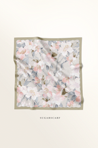 YES DEFECT ( Square ) Bloom in Grace Mixed Satin Silk Square ( Dreamy )