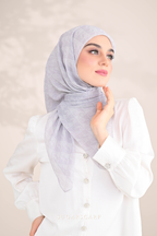 YES ( Square ) SSMonogramJP Voile in ( Silver Cloud )