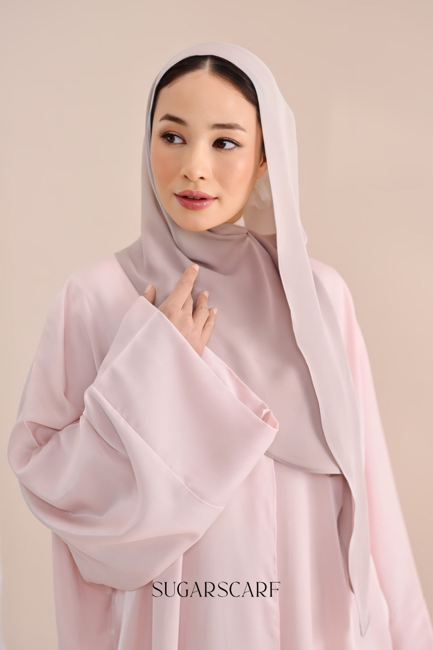 Noir Éclat Kate e The Scarfé Hood /Shawl 100%Silk in Sandstone