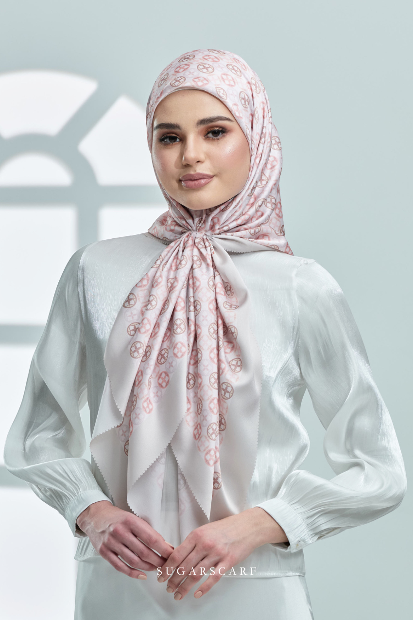 YES ( Square ) AS-IS Girl Boss Mixed Satin Silk Scarf ( Good Time )