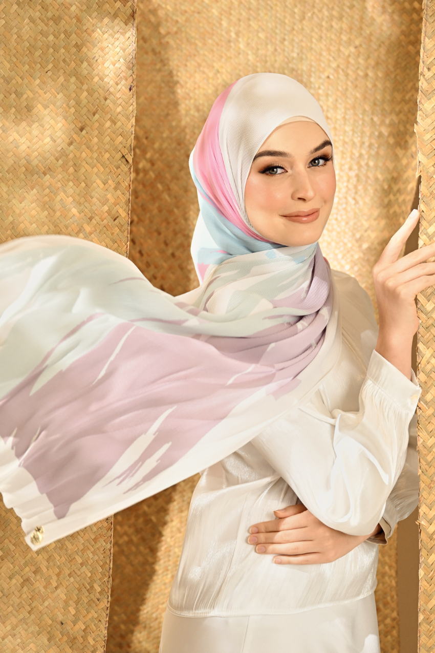 YES ( Full Wide Pleats Shawl ) Seri Raya Euphoria ( Seraphic )