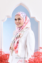 ( AS-IS ) Garden of Hurrem Bloom Mixed Silk Satin Square in FIRUZE