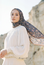 TSE BloomInvitation Japanese Cotton Voile Square In ForestFleur