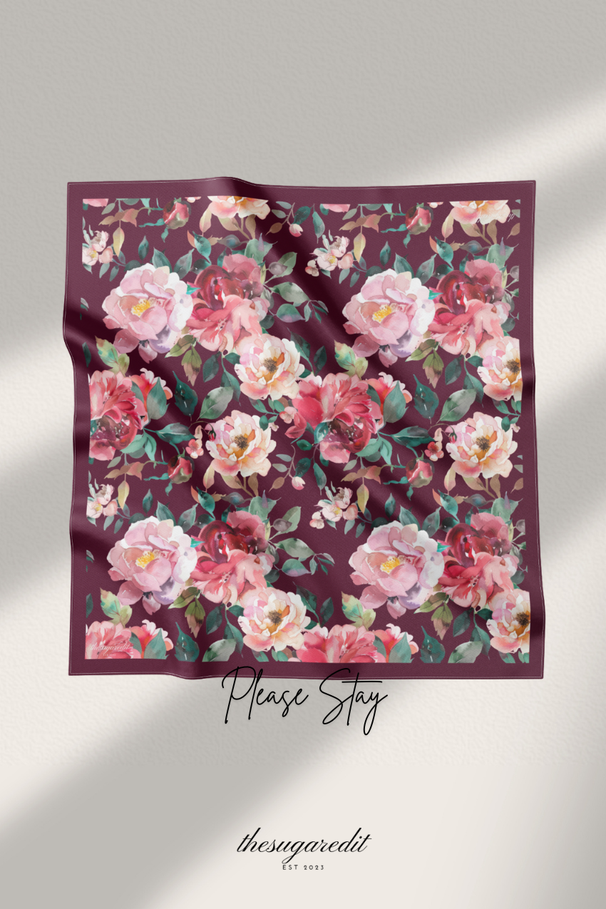 YES DEFECT - TSE Paris Cotton Voile Square Scarf ( Please Stay )