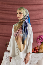 YES DEFECT (Square ) Celeste In Mixed Silk Matte Satin (Serinity)