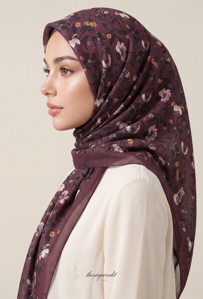 TSE BloomInvitation Japanese Cotton Voile Square - Doha