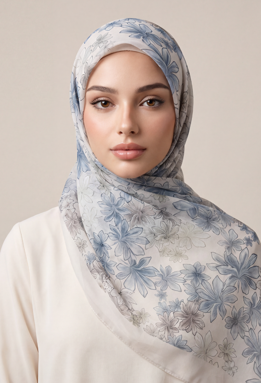 TSE BloomInvitation Japanese Cotton Voile Square - Morocco