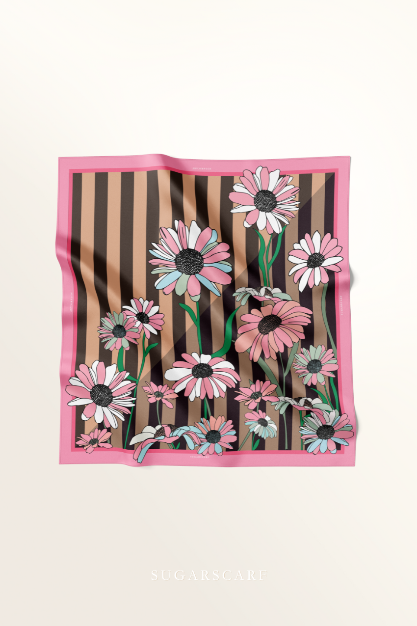 YES DEFECT - ( Square ) Blooming Matte Satin Silk Square ( STAY FOCUS )