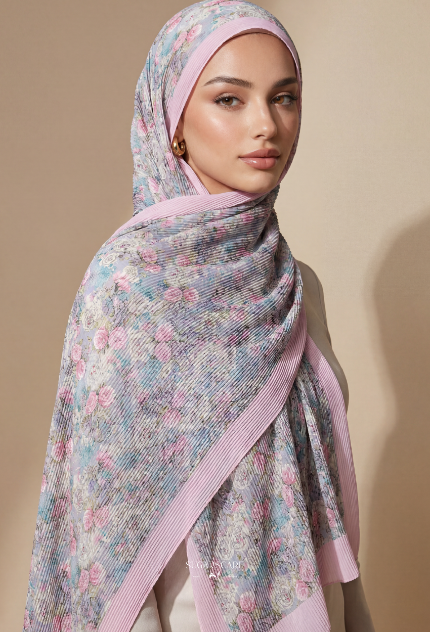 Fall In Love Wide Ultra Fine Pleated Shawl Ironless · in Veronica