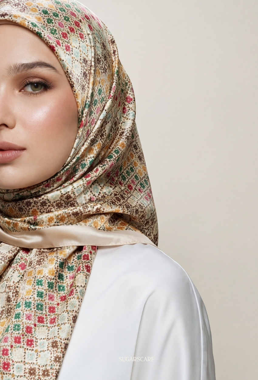 Eid Mod 2026 Scarves Mixed Satin Square in Brera