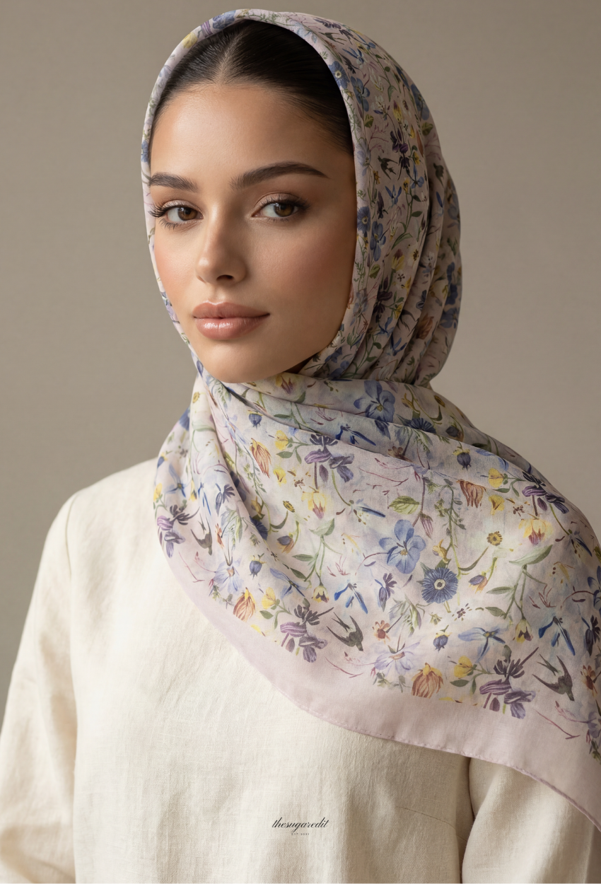 TSE Bloom JapaneseOsaka 47Inch Cotton Voile Square - Sareah