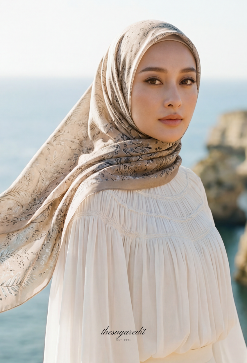 TSE BloomInvitation Japanese Cotton Voile Square LadyAnya