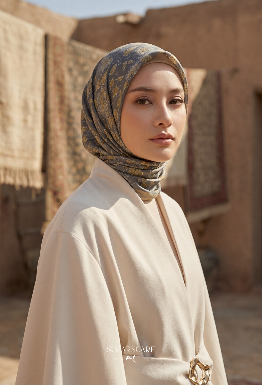 Eid Maison 2026 Scarves Mixed Satin Square in BloomEira