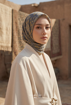 Eid Maison 2026 Scarves Mixed Satin Square in BloomEira