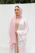 Silky Poetry Abaya Outer in Lilac Verse