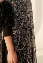 Seraphina Crystal Beads Drape In Golden Midnight