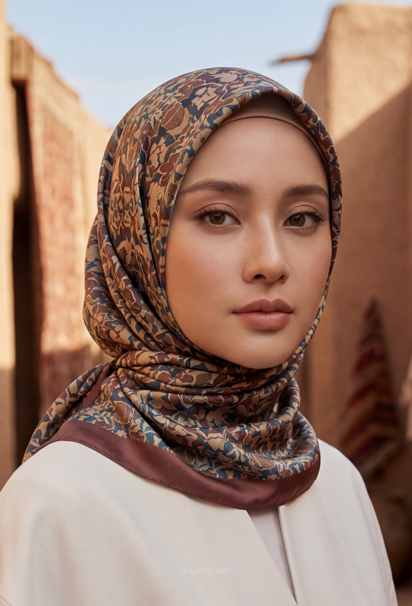 Eid Classy 2026 Scarves Mixed Satin Square in Bloom1920