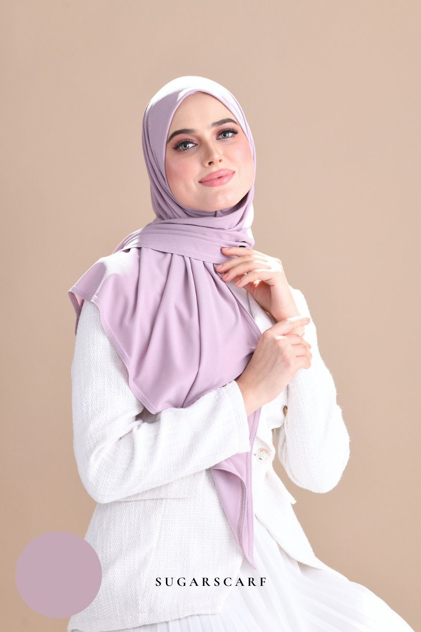 Claudia Triangle Style (Semi Instant Hijab) (Liliac)