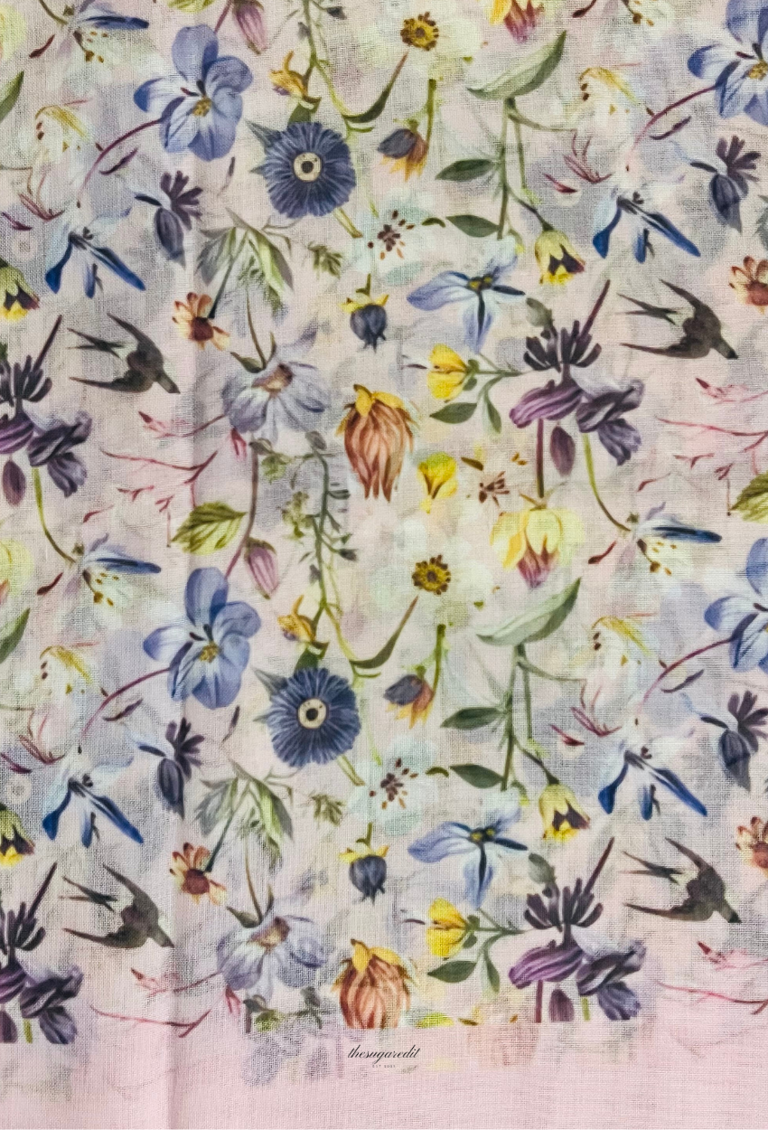 TSE Bloom JapaneseOsaka 47Inch Cotton Voile Square - Sareah