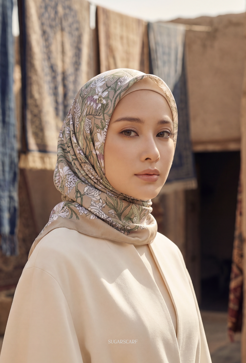Eid Bloom 2026 Scarves Mixed Satin Square in BloomVivian