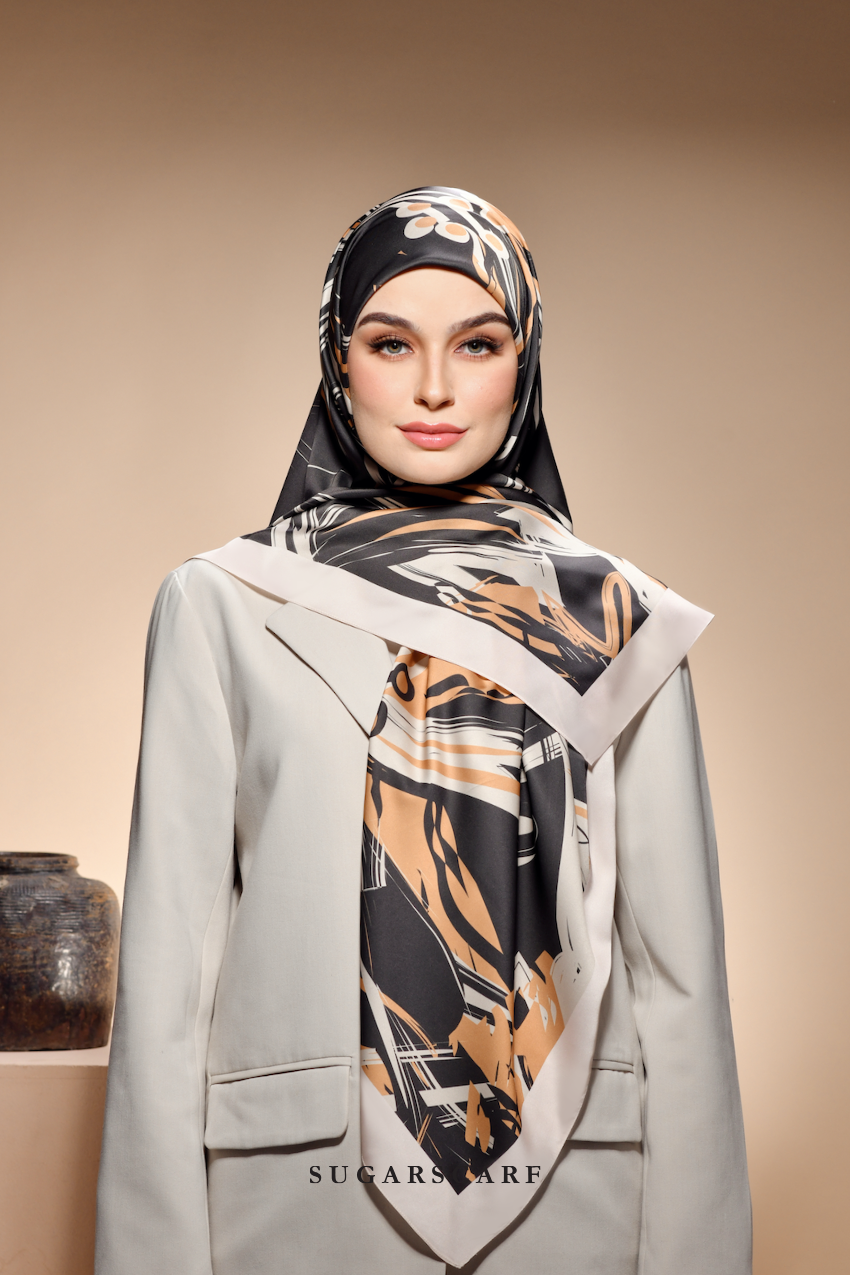 YES ( Square ) The Fresh Start Matte Satin Silk Scarf ( NEVER REGRET )