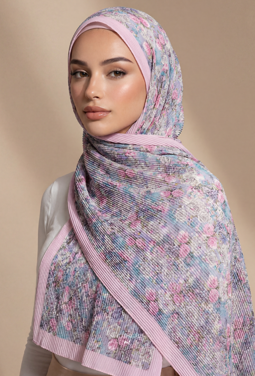 Fall In Love Wide Ultra Fine Pleated Shawl Ironless · in Veronica