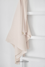 YES  DEFECT - ( Full Wide Pleats Shawl ) Elegant Folds Everyday Ironless Pleats Shawl ( OATMEAL )