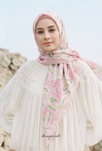 TSE BloomInvitation Japanese Cotton Voile Square In Silent Debut