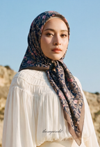 TSE BloomInvitation Japanese Cotton Voile Square In ForestFleur