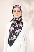 YES DEFECT - ( Square ) Dear Rose Mixed Satin Silk Square ( Serenade )