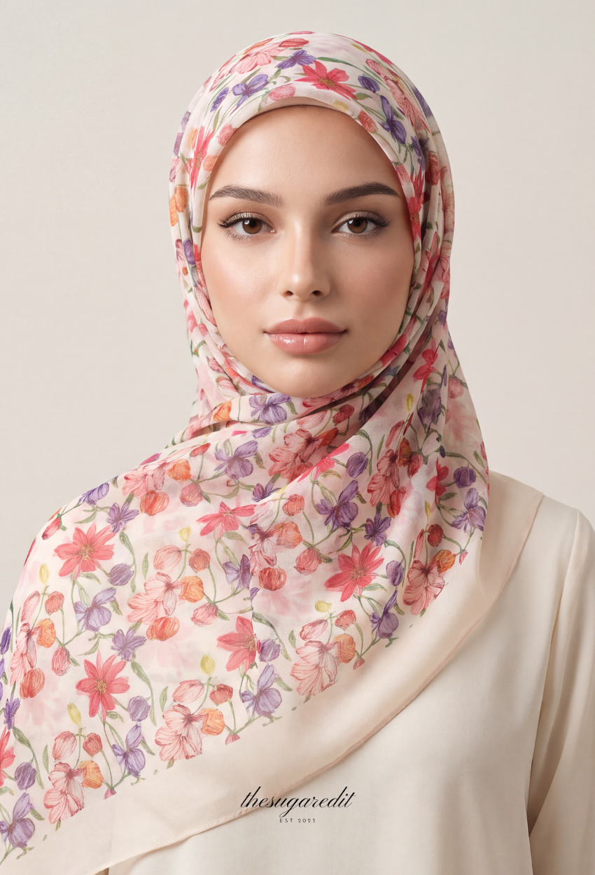 TSE BloomInvitation Japanese Cotton Voile Square - Zurich