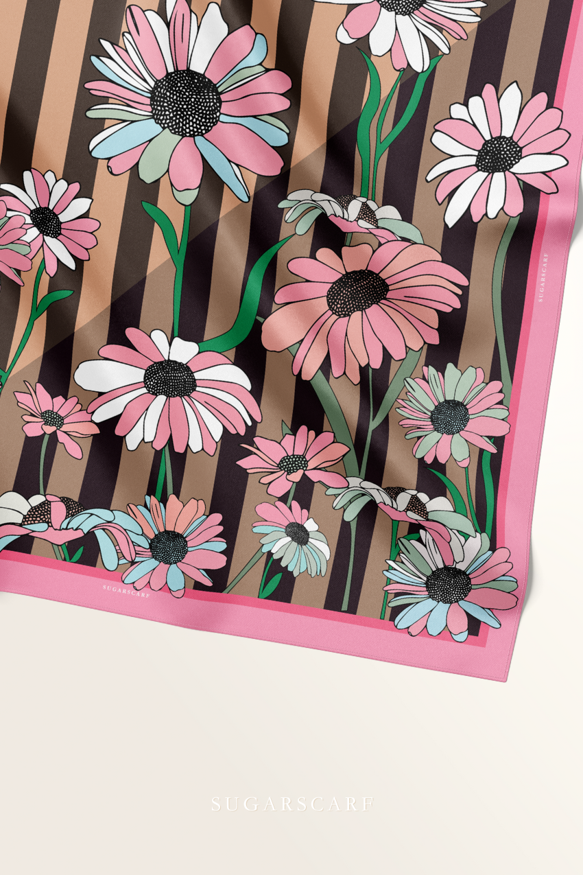 YES DEFECT - ( Square ) Blooming Matte Satin Silk Square ( STAY FOCUS )