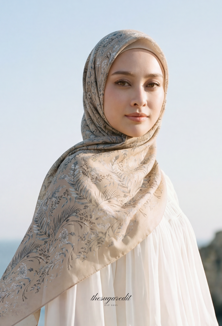 TSE BloomInvitation Japanese Cotton Voile Square LadyAnya