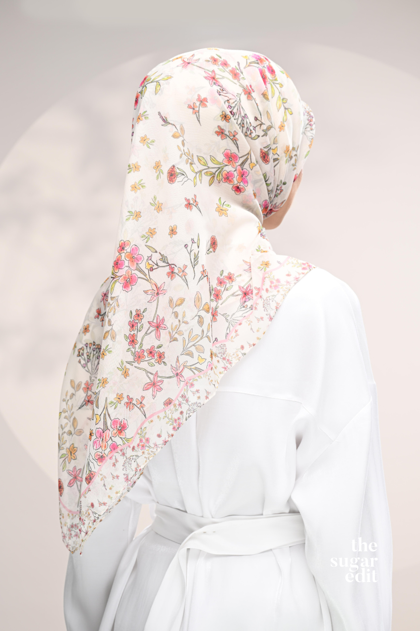 YES DEFECT - THESUGAREDIT Whispering Bloom Japanese Cotton Voile In (Serene Blossom)
