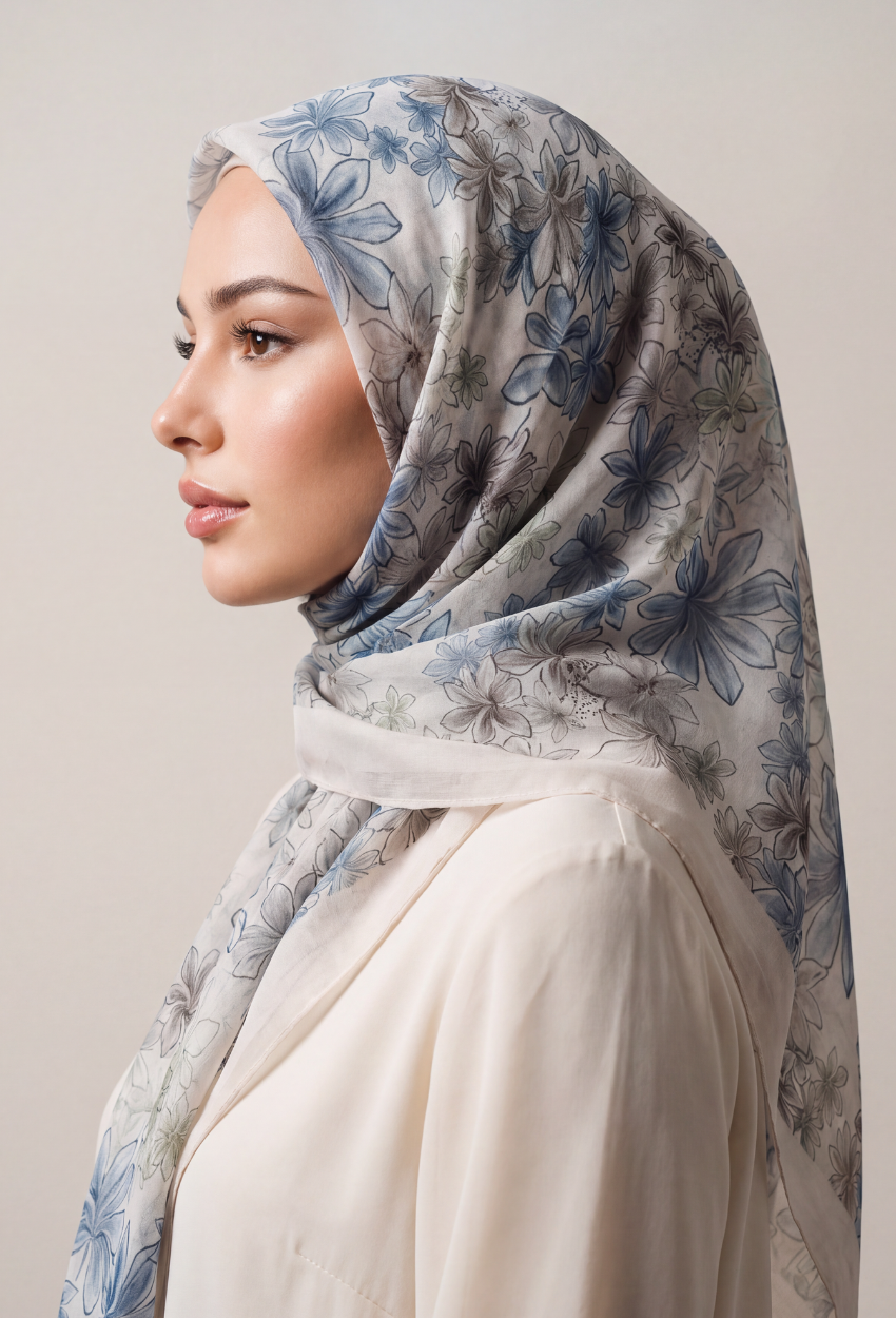 TSE BloomInvitation Japanese Cotton Voile Square - Morocco