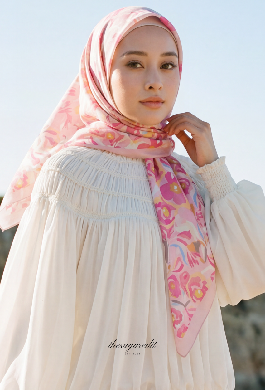 TSE BloomInvitation Japanese Cotton Voile Square In Kate