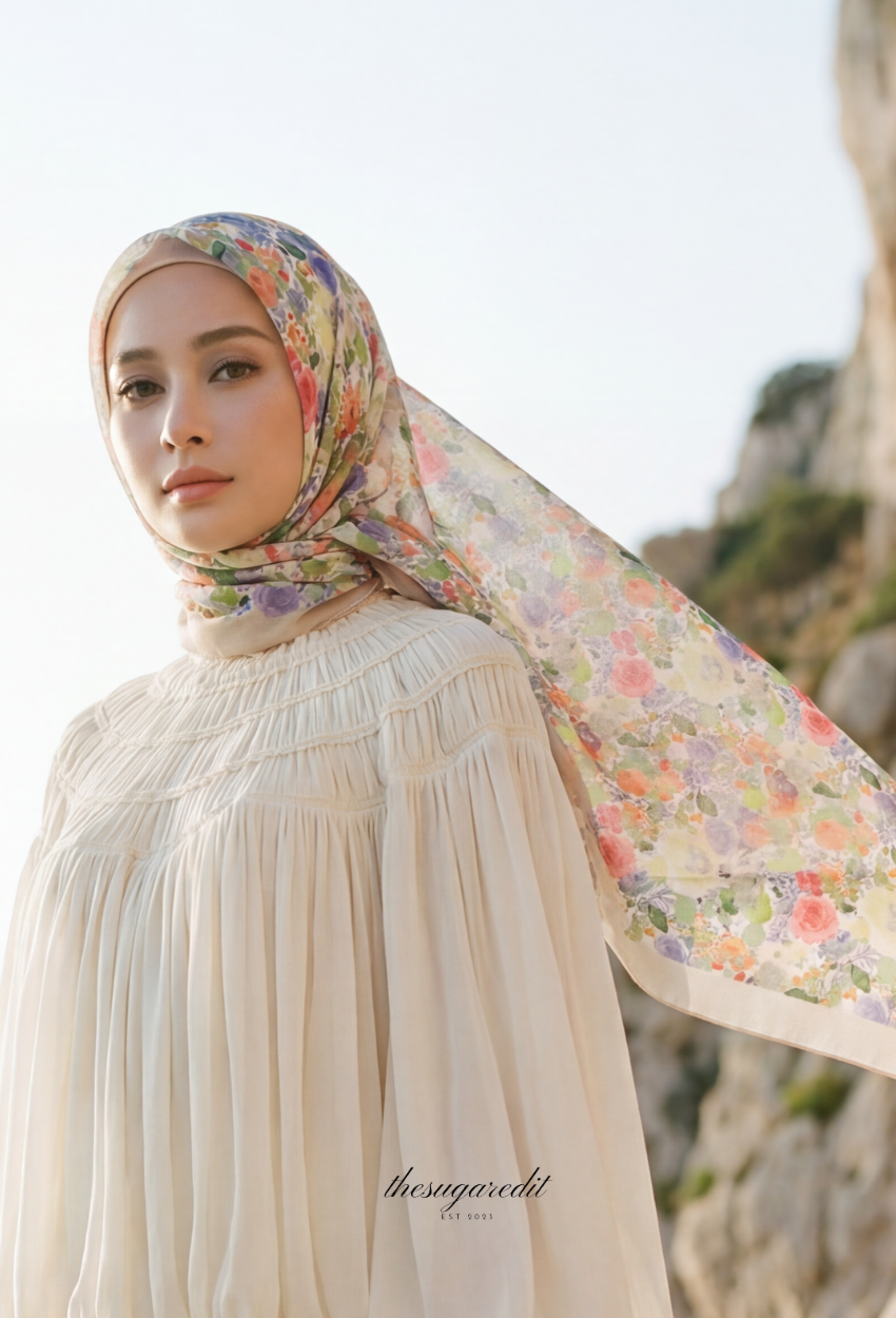 TSE BloomInvitation Japanese Cotton Voile Square - Jessica