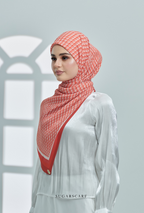 ( Full Wide Pleats Shawl ) Classy Monogram ( ORANGE )