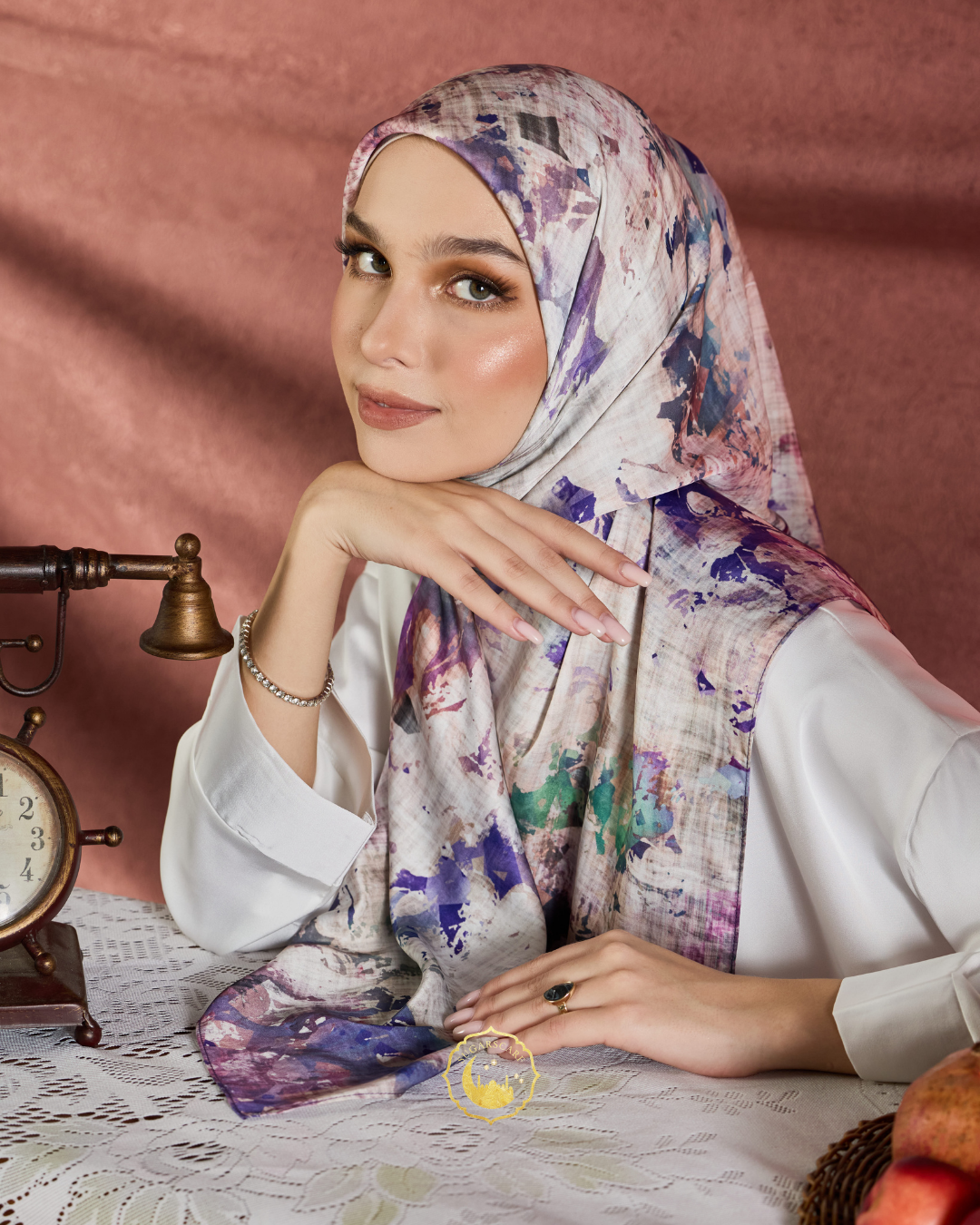 YES DEFECT (Square ) Celeste In Mixed Silk Matte Satin (Tradition)