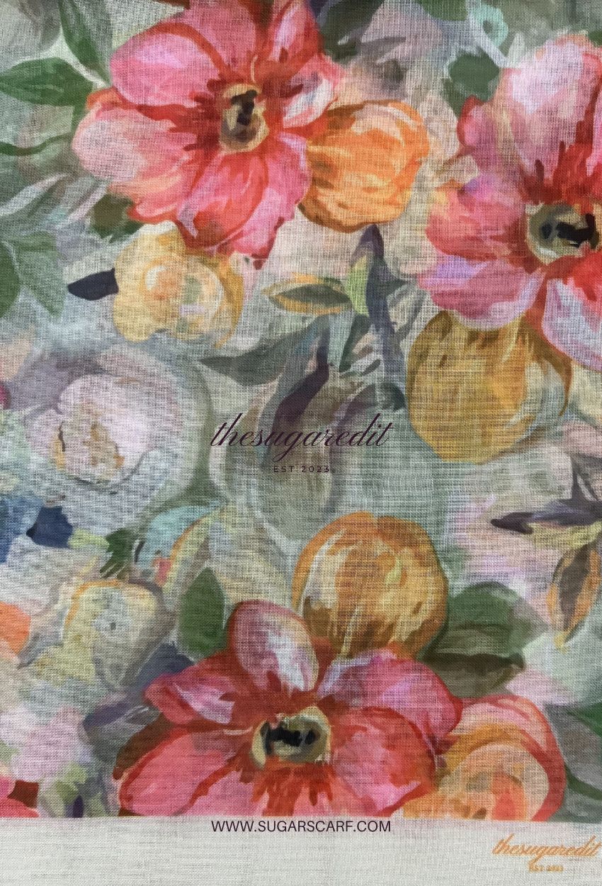 TSE BloomInvitation Japanese Cotton Voile Square - Myra