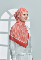 ( Full Wide Pleats Shawl ) Classy Monogram ( ORANGE )