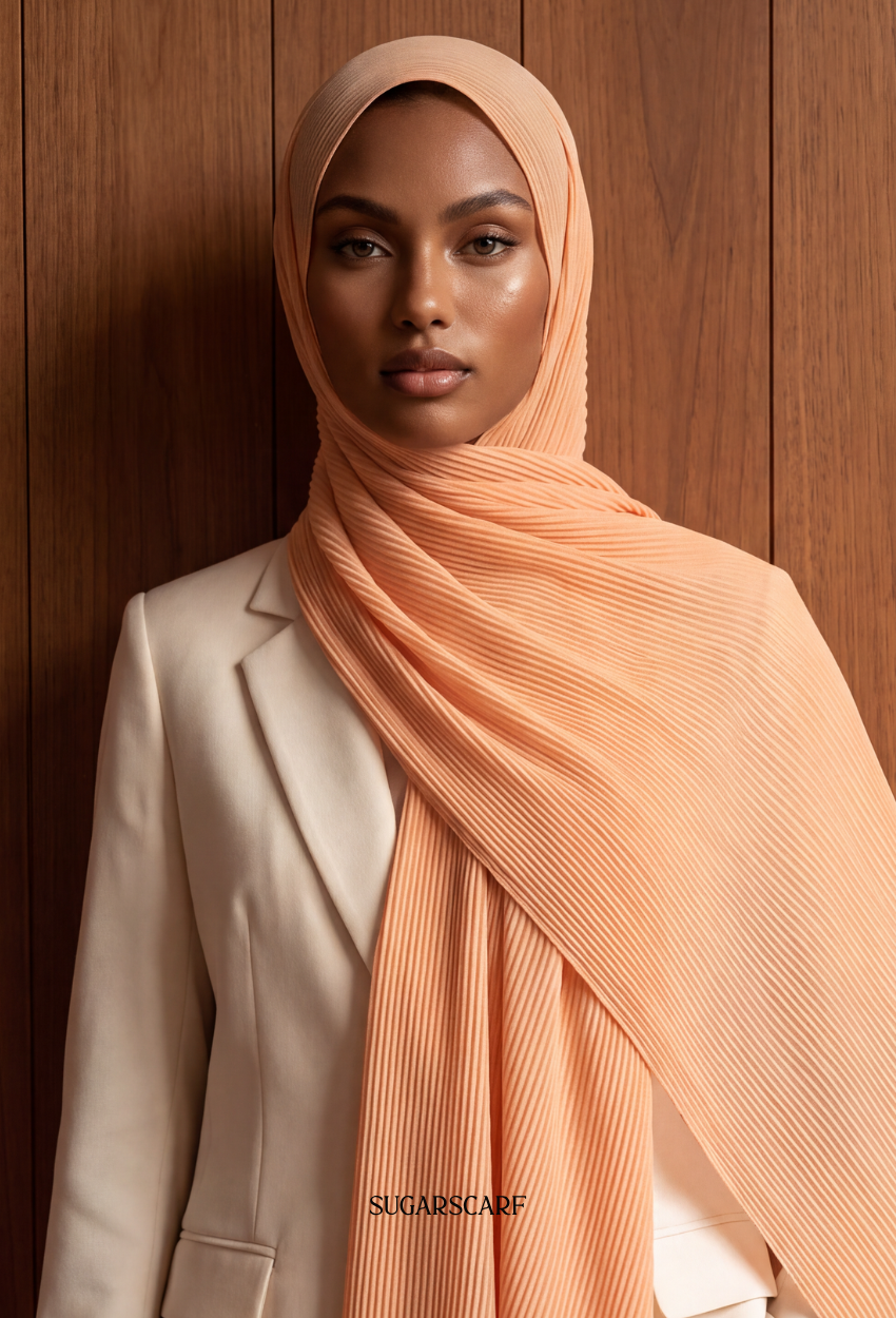 ( Full Wide Pleats Shawl ) Elegant Folds Everyday - (Garfil)