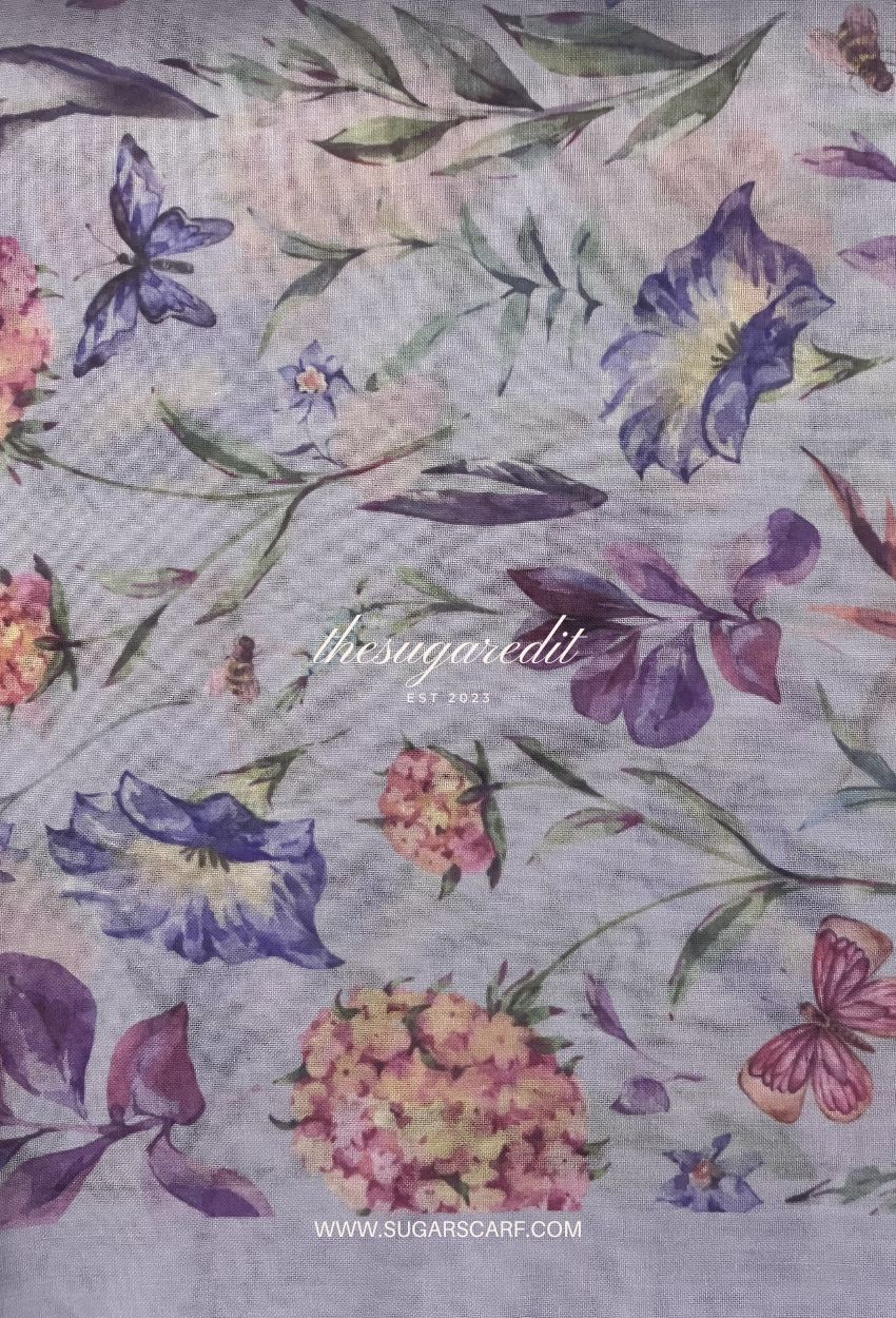 TSE BloomInvitation Japanese Cotton Voile Square - Fuji