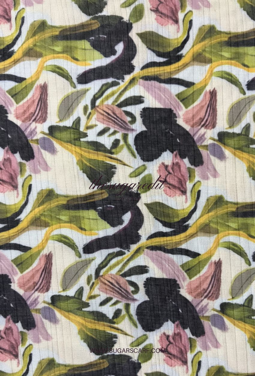 TSE BloomInvitation Japanese Cotton Voile Square - Ariel