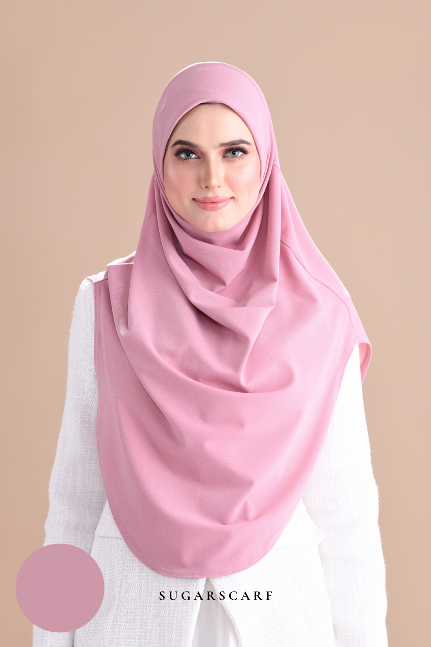 Iris Slip On Plain Hijab (Rose)