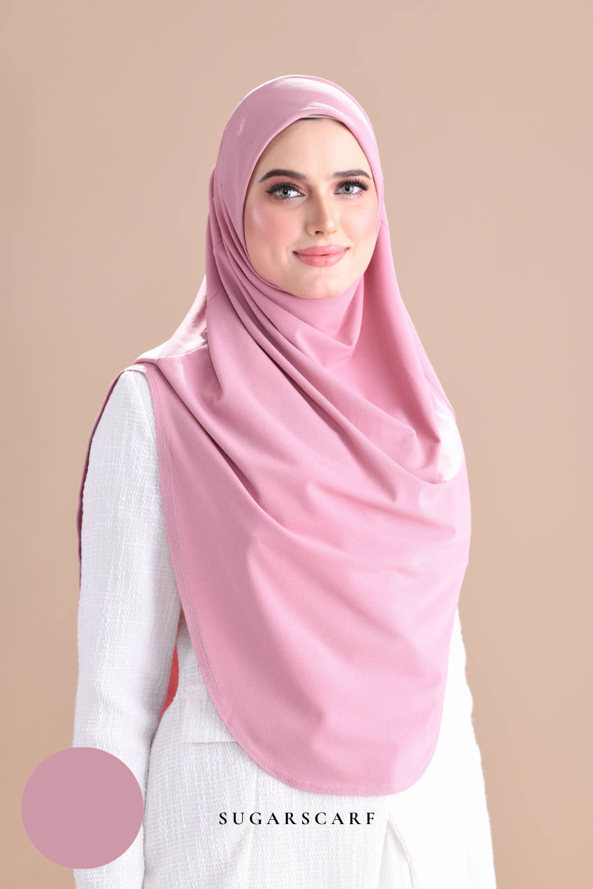 Iris Slip On Plain Hijab (Rose)