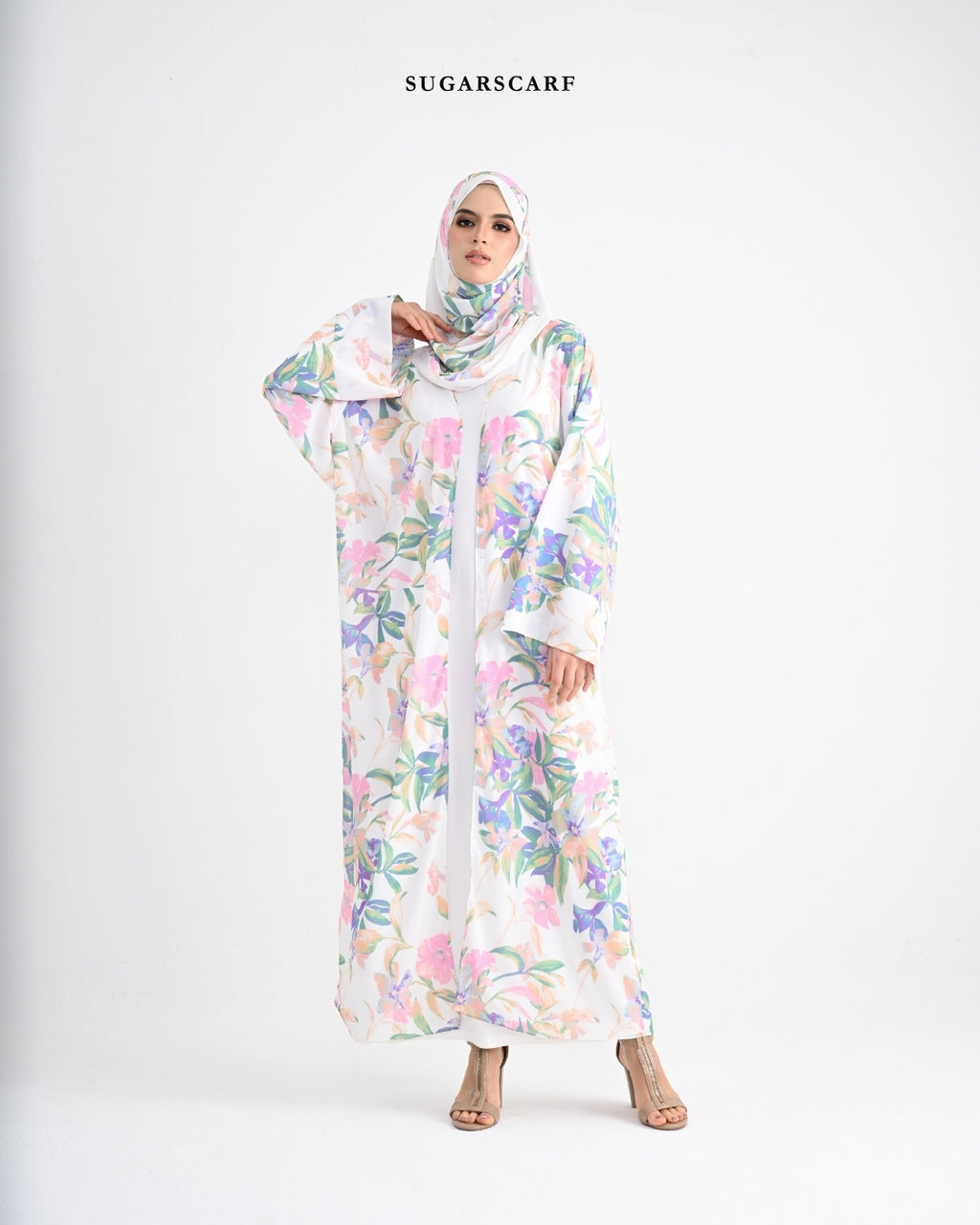 She is In Bloom Abaya Outer in Maria
